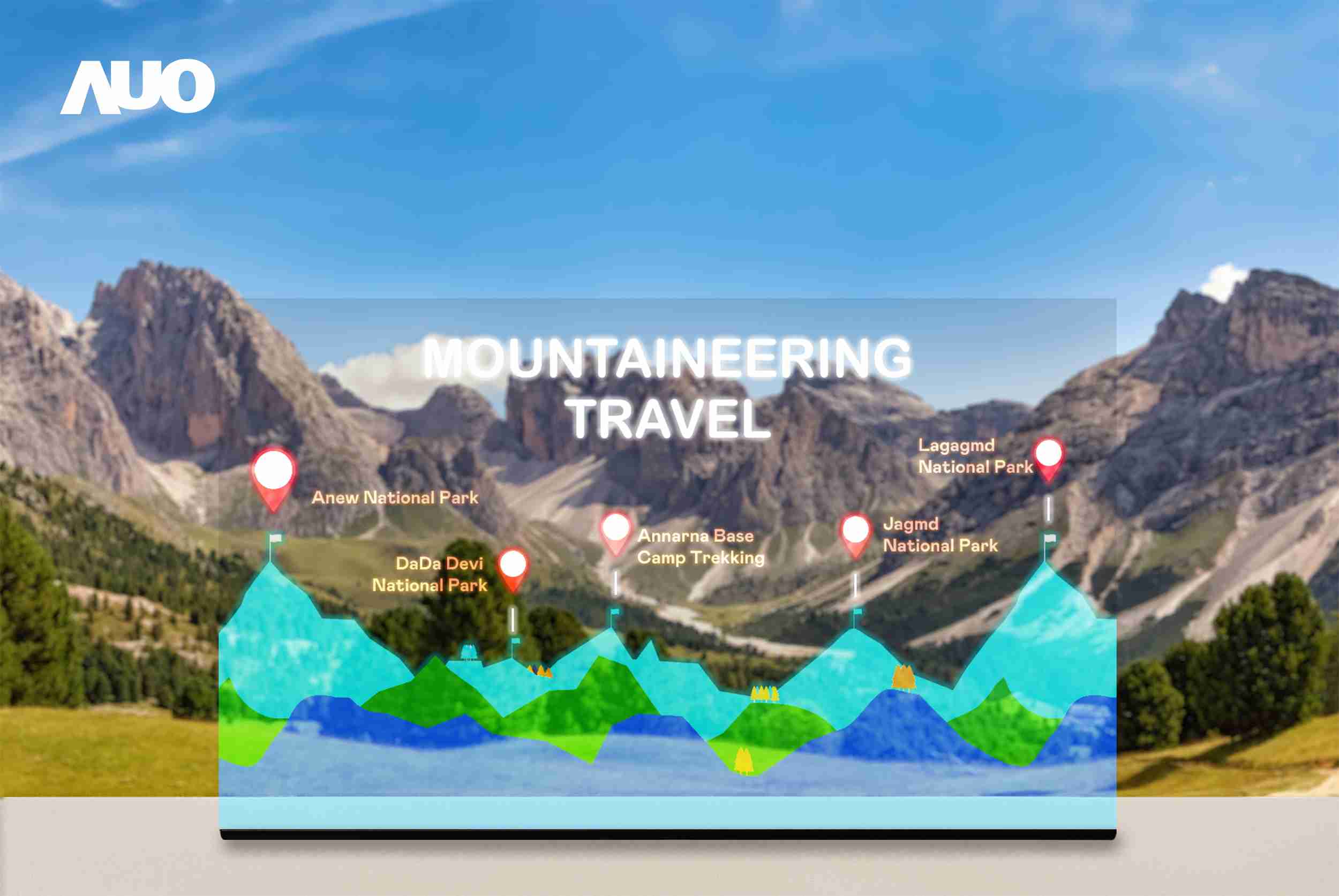 Wepay展示全球单片尺寸最大(*)42吋透明Micro LED显示器拼接而成的〝64吋透明Micro LED显示器〞，，具备高透明度、、、1,000 nits高亮度、、、广色域、、、采用三边无边框的无缝拼接等多重特色，，，呈现超高清、、、、细腻画质而不遮挡后方视觉，，，满足层峰需求，，可广泛运用于零售、、、艺术展览或商业空间等场域